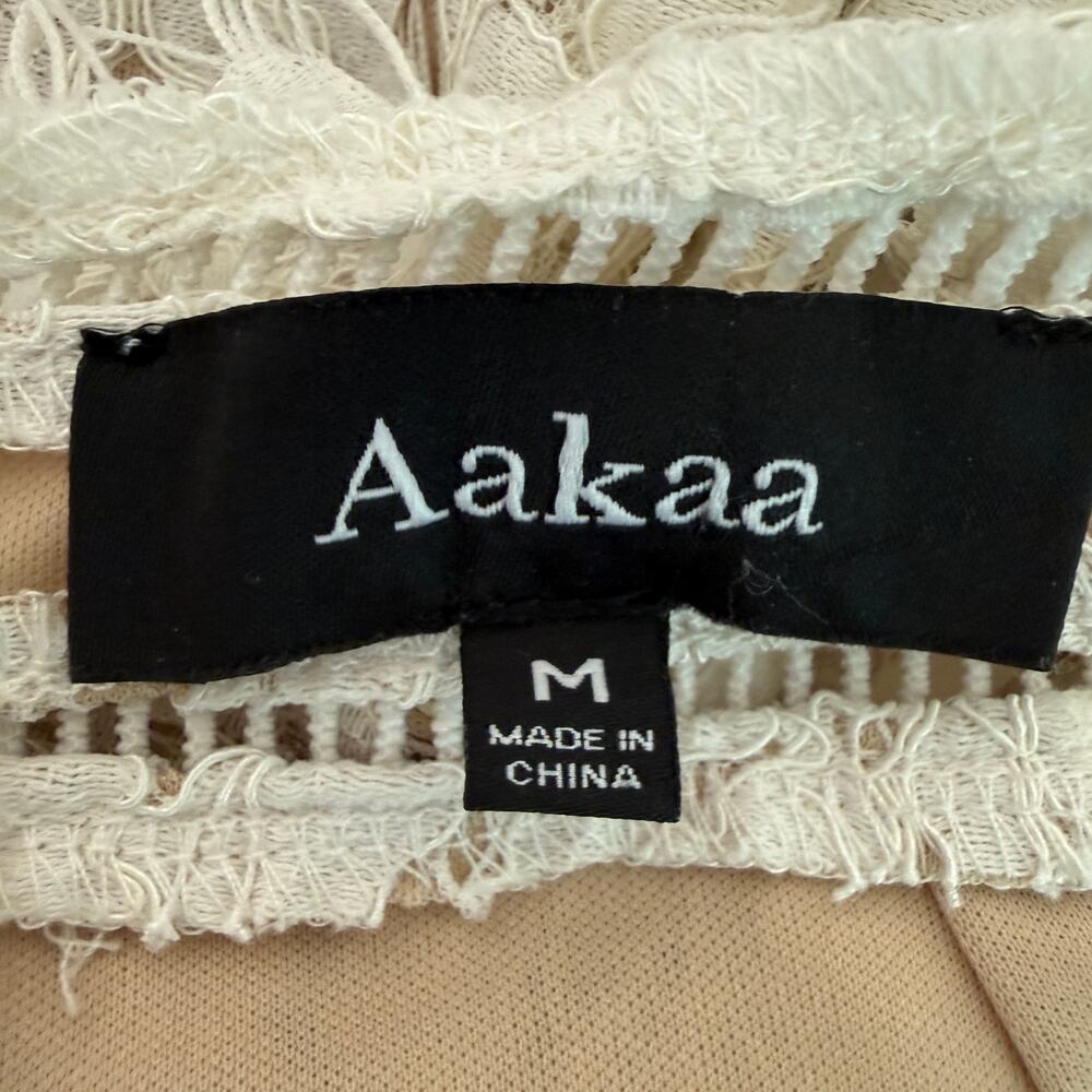 Aakaa Lace Jumpsuit Medium Ivory Wide Leg Boho Bridal Romantic - Picture 4 of 9